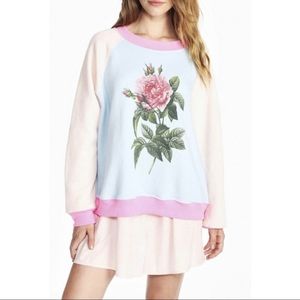 Wildfox oversized rose sweatshirt sweater